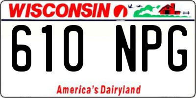 WI license plate 610NPG