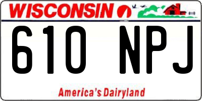 WI license plate 610NPJ