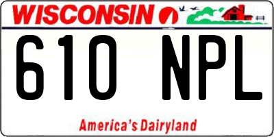 WI license plate 610NPL