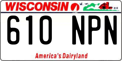 WI license plate 610NPN