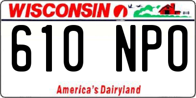 WI license plate 610NPO