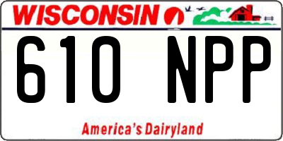 WI license plate 610NPP