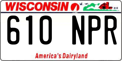 WI license plate 610NPR