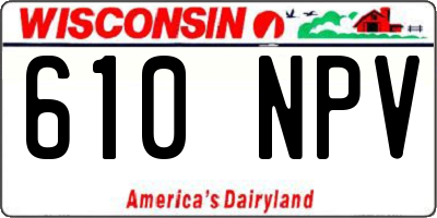 WI license plate 610NPV