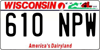 WI license plate 610NPW