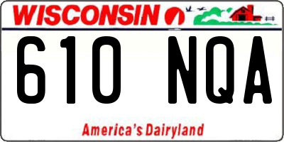WI license plate 610NQA
