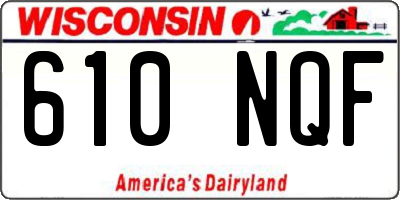 WI license plate 610NQF