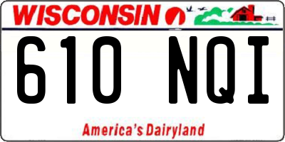 WI license plate 610NQI