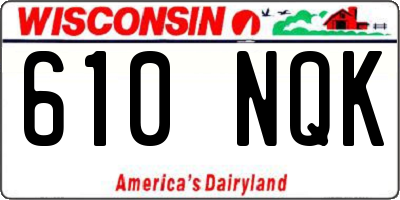 WI license plate 610NQK