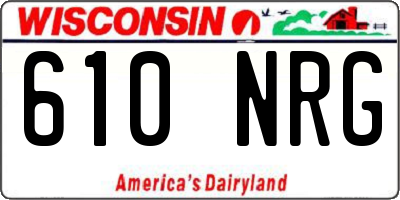WI license plate 610NRG