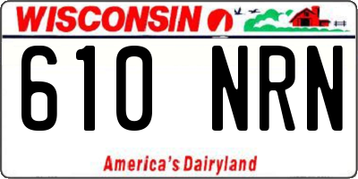 WI license plate 610NRN