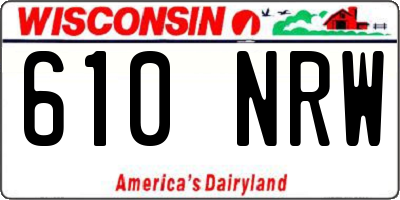 WI license plate 610NRW