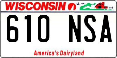 WI license plate 610NSA