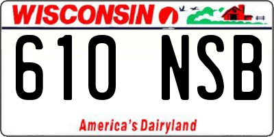 WI license plate 610NSB