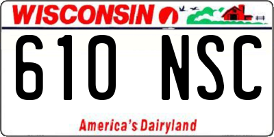 WI license plate 610NSC