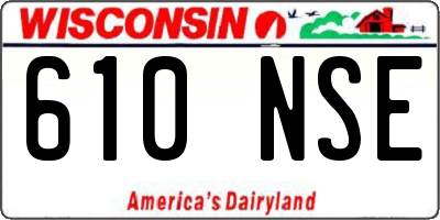 WI license plate 610NSE