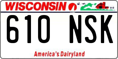 WI license plate 610NSK