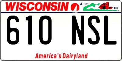 WI license plate 610NSL