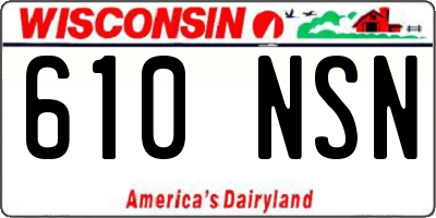 WI license plate 610NSN