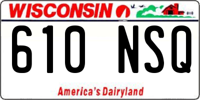 WI license plate 610NSQ