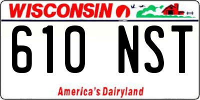 WI license plate 610NST