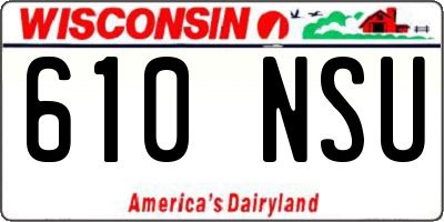 WI license plate 610NSU