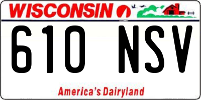 WI license plate 610NSV