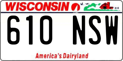 WI license plate 610NSW