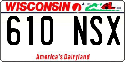 WI license plate 610NSX