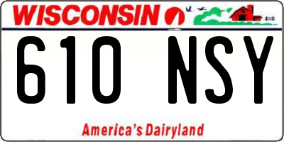 WI license plate 610NSY