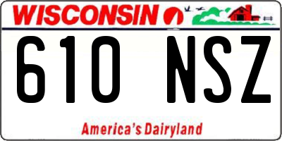 WI license plate 610NSZ