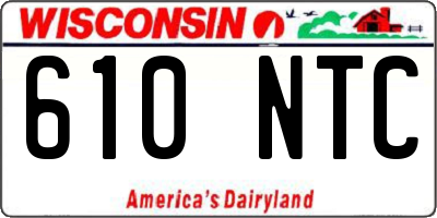 WI license plate 610NTC
