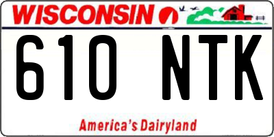 WI license plate 610NTK