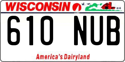 WI license plate 610NUB