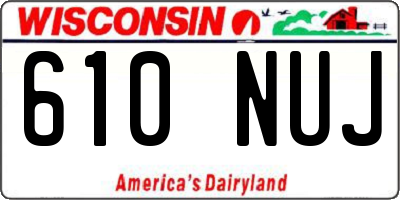 WI license plate 610NUJ