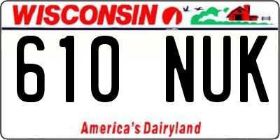 WI license plate 610NUK