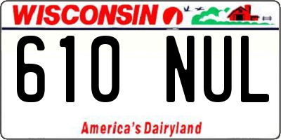 WI license plate 610NUL