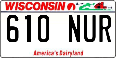 WI license plate 610NUR