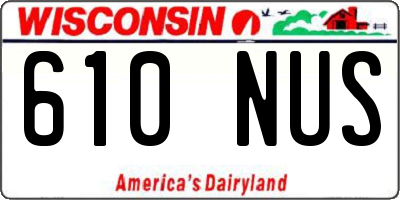 WI license plate 610NUS