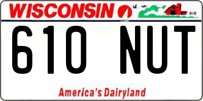 WI license plate 610NUT