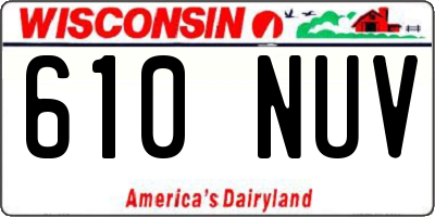 WI license plate 610NUV