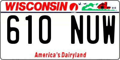 WI license plate 610NUW