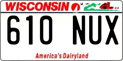 WI license plate 610NUX