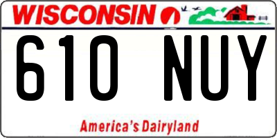 WI license plate 610NUY