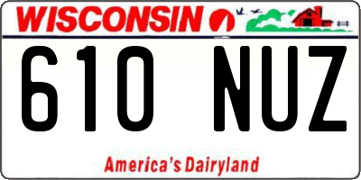 WI license plate 610NUZ