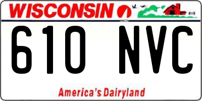 WI license plate 610NVC