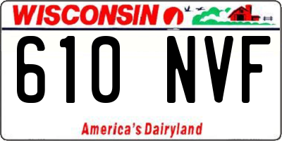 WI license plate 610NVF