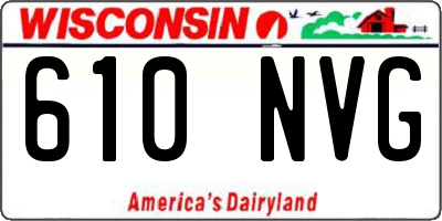 WI license plate 610NVG