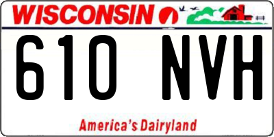 WI license plate 610NVH
