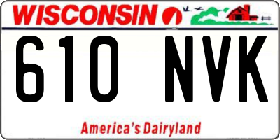 WI license plate 610NVK